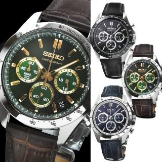 【SEIKO 精工】精工 DAYTONA 三眼計時皮帶錶-多款任選(SBTR0 系列)