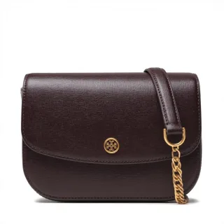 【TORY BURCH】專櫃新款 ROBINSON金字LOGO防刮牛皮側背/斜背兩用包(附原廠防塵袋)