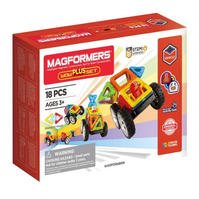 【Magformers】磁性建構片-62片裝(贈迷你車Plus+摩天輪架Plus)