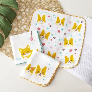 【Peter&Andy】童趣小方巾-可愛狗狗(台灣製送禮自用兩相宜  可作手帕/茶巾)