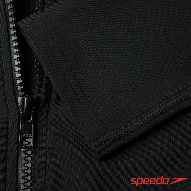【SPEEDO】女 長袖防曬外套(黑/白)