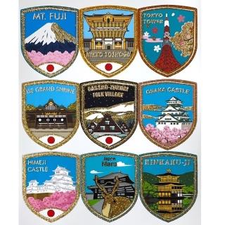 【A-ONE 匯旺】《征服世界系列》一套9入 鍍金高階日本貼紙 富士山貼紙 合掌村貼紙 大阪城貼紙