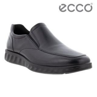 【ecco】S LITE HYBRID 輕巧混合套入式休閒鞋 男鞋(黑色 52031401001)