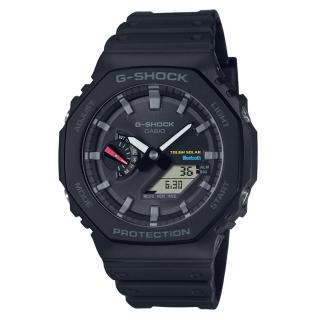 【CASIO 卡西歐】G-SHOCK 藍芽 太陽能電力 八角形手錶(黑 GA-B2100-1A)