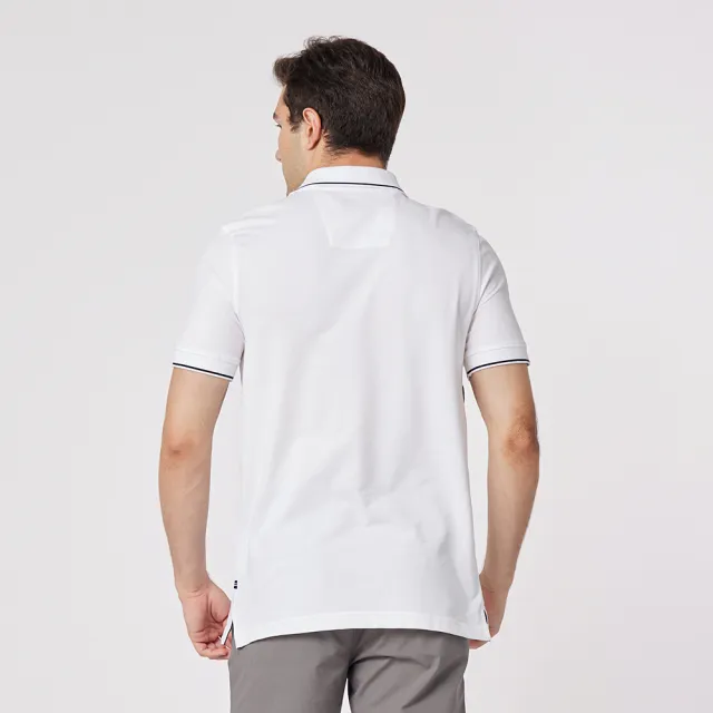 【NAUTICA】男裝 彈性休閒短袖POLO衫(白色)