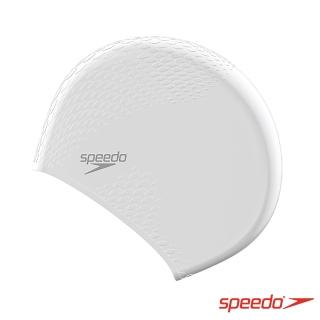 【SPEEDO】成人矽膠泳帽 Bubble Active+(白)