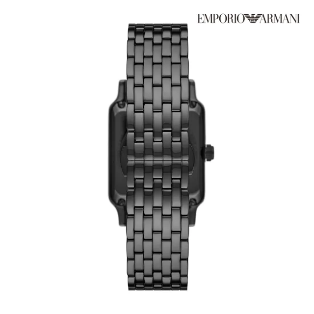 【EMPORIO ARMANI 官方直營】Diego 復古都會簍空機械手錶 黑色不鏽鋼鍊帶 36MM AR60058