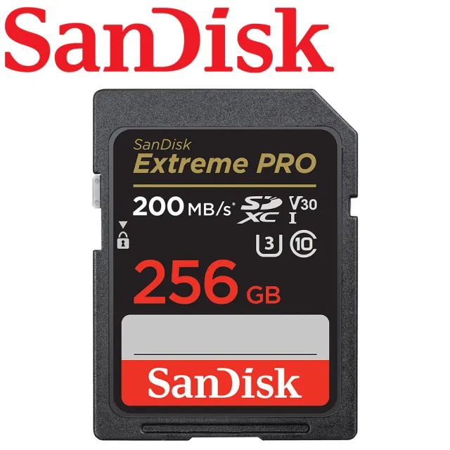 【SanDisk 晟碟】256GB 200MB/s Extreme Pro SDXC SD UHS-I V30 U3 記憶卡(平輸)