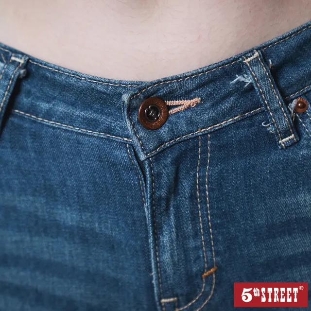 【5th STREET】女輕量顯瘦牛仔褲-中古藍