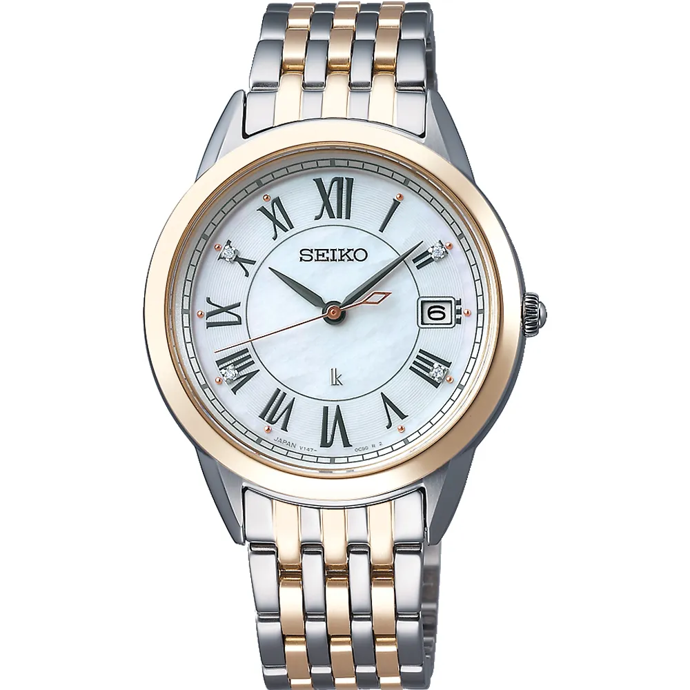 【SEIKO 精工】LUKIA 純淨之心真鑽太陽能腕錶 指針錶 手錶  送禮(V147-0CR0KS/SUT396J1)