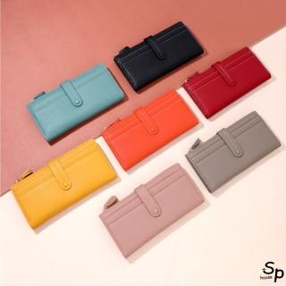 【Sp house】簡約荔枝紋輕便女用長款卡片包零錢包證件包(7色可選)