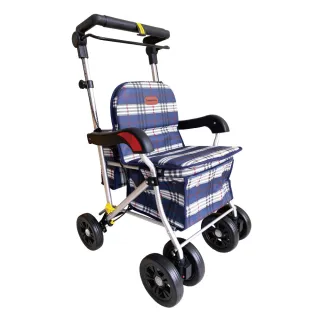 【感恩使者】散步購物車-海藍號 台灣製 ZHTW2210 可折疊收納(助行車 手推車 銀髮族用品)