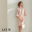 【AZUR】氣質花瓣邊寬袖洋裝-2色