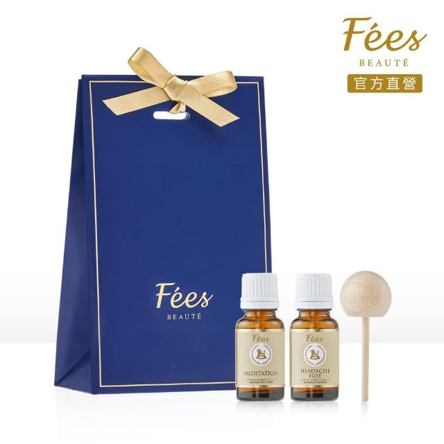 【Fees Beaute法緻】日夜紓壓複方精油組(頭健飲15ml+舒緩果15ml)