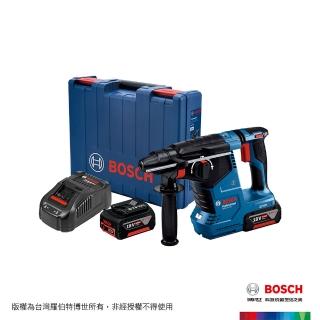 【BOSCH 博世】18V 無碳刷免出力鎚鑽 5.0Ahx2(GBH 187-LI)