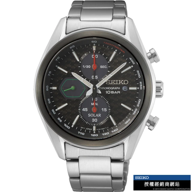 SEIKO 精工 三眼計時太陽能男錶(SSC803P1/V176-0BH0D)