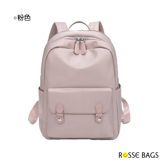 【Rosse Bags】時尚商務牛津布大容量雙肩後背包(現+預  粉色 / 灰色 / 黑色)