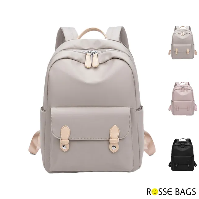 【Rosse Bags】時尚商務牛津布大容量雙肩後背包(現+預 粉色 / 灰色 / 黑色)