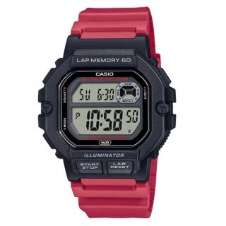 【CASIO 卡西歐】CASIO 電子錶 運動訓練 十年電力 樹脂錶帶 防水100米 WS-1400H(WS-1400H-4A)