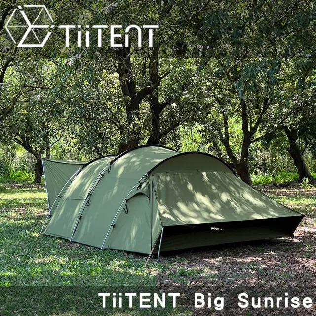 【TiiTENT】Big Sunrise 大三環 棉感日出隧道帳《軍綠》TBSR03G/3環/4~5人客廳帳