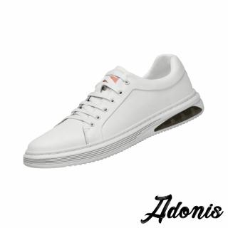 【Adonis】真皮休閒鞋 綁帶休閒鞋/真皮經典綁帶氣墊設計時尚休閒鞋-男鞋(白)