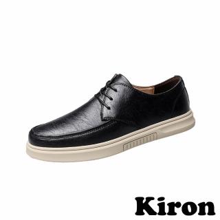 【Kiron】繫帶休閒鞋/百搭型男俐落剪裁繫帶個性休閒鞋-男鞋(黑)