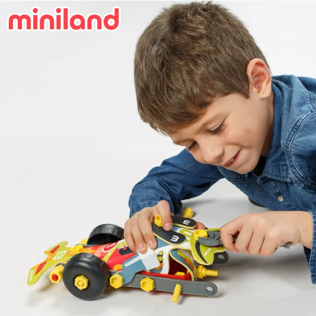【西班牙Miniland】小小工程師81入組(STEM玩教具/玩具車/工程車)
