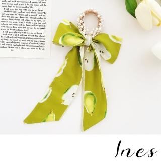 【INES】珍珠髮飾 飄帶髮飾 蝴蝶結髮飾/法式浪漫珍珠長飄帶蝴蝶結造型髮繩 髮飾 髮圈(款式9)
