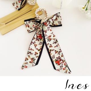 【INES】珍珠髮飾 飄帶髮飾 蝴蝶結髮飾/法式浪漫珍珠長飄帶蝴蝶結造型髮繩 髮飾 髮圈(款式16)