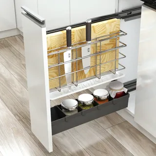 【Jyun Pin 駿品裝修】JAS砧板刀架塑盒款FA230J3LB(座式緩衝滑軌)