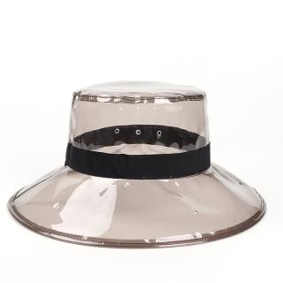 【米蘭精品】現貨+預購 漁夫帽遮陽帽(透明平頂PVC休閒女帽子情人節生日聖誕節交換禮物5款74cq45)