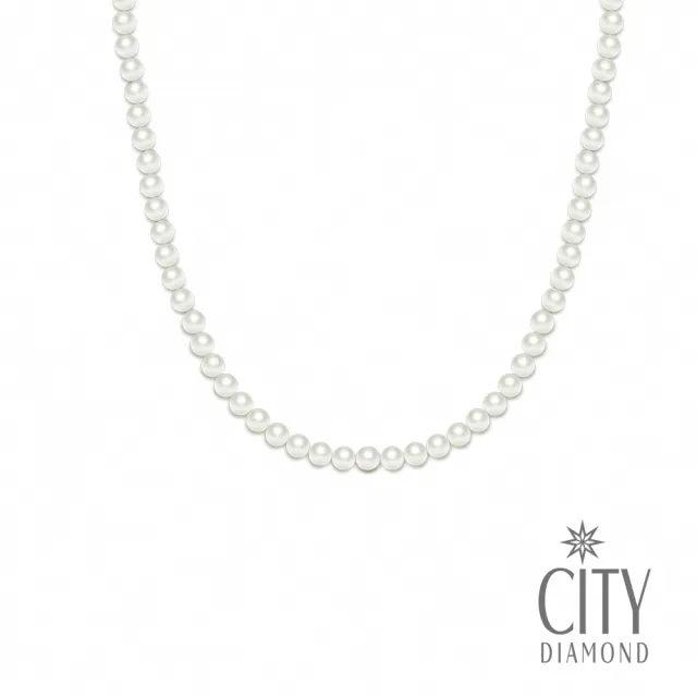 【City Diamond 引雅】天然珍珠母貝 3.5mm 白貝珍珠 項鍊/短版頸鍊/串鍊(手作設計系列)