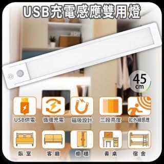 【明沛】USB充電感應雙用燈-45cm-(磁吸設計-簡易安裝-長亮燈-紅外線感應燈-USB供電-MP9802)