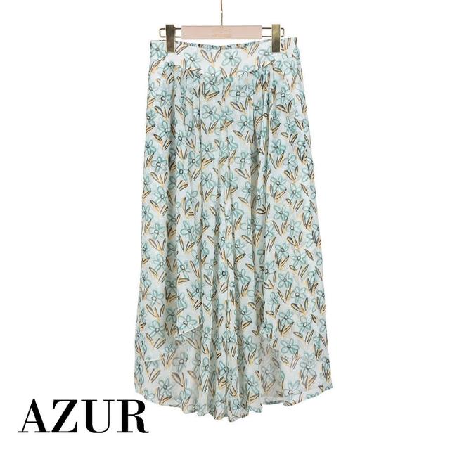 【AZUR】花瓣層次感剪裁線條花寬褲裙