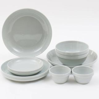 【NITORI 宜得利家居】可堆疊碗盤十件組 DAY VALUE GY(碗盤十件組 可堆疊碗盤 碗盤 DAY VALUE)