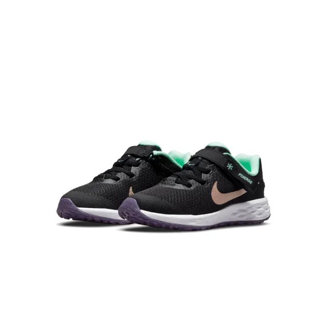 【NIKE 耐吉】Nike Revolution 6 Flyease NN PS 童鞋 中童 黑色 運動 緩震 慢跑鞋 DD1114-005