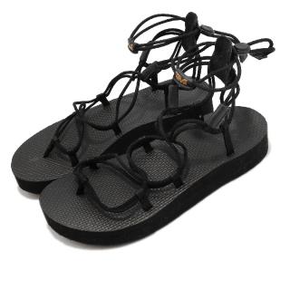 【TEVA】休閒鞋 Midform Infinity 黑 女鞋 羅馬鞋 中厚底 增高 涼鞋 夾腳 綁帶(1127890BLK)