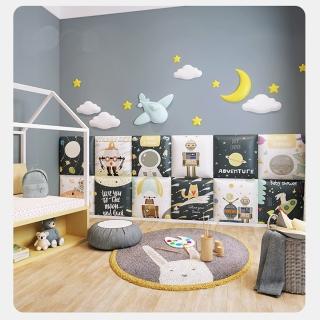 【Vanibaby】自黏式PU防撞壁貼-3片組 超厚3cm 防撞 防水 防黴(太空探險系列)