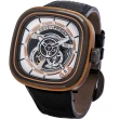 【SEVENFRIDAY】大馬士革工法自動上鍊機械錶-黑色/47.6x47mm(PS2/02)