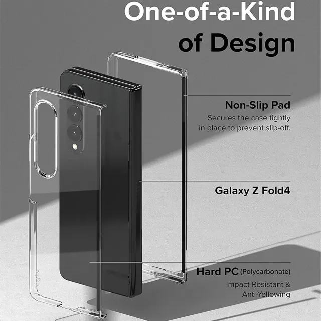 【Ringke】三星 Galaxy Z Fold 4 Slim 輕薄手機保護殼 透明 黑 霧透(Rearth 手機殼)