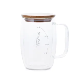 【CookPower 鍋寶】高硼硅晶透耐熱雙層玻璃杯500ml(DGS-501)