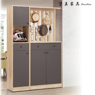 【PB FURNITURE 堡美傢俱】Allen 現代3.9尺雙色屏風組合櫃(四件組/附活動隔板6片/收納櫃/玄關鞋櫃/置物櫃)