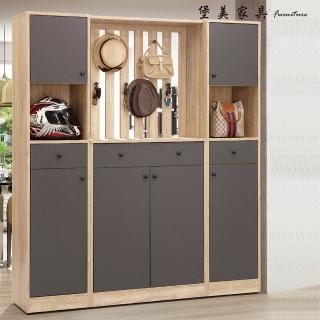 【PB FURNITURE 堡美傢俱】Allen 現代5.2尺雙色屏風組合櫃(五件組/附活動隔板9片/收納櫃/玄關鞋櫃/置物櫃)