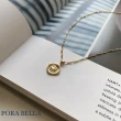 【Porabella】925純銀 ins風百搭簡單 金色方框笑臉微笑項鍊 個性項鍊 Necklace