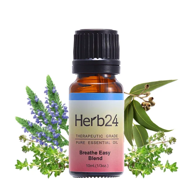 【草本24】Herb24 防護精油三件組－呼吸順暢複方、茶樹、澳洲尤加利精油(振奮精神 提神醒腦必備)