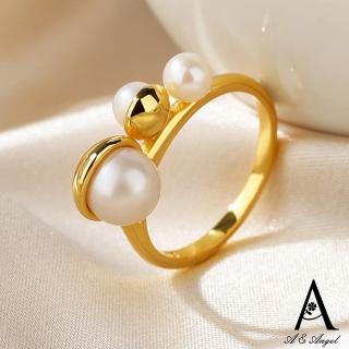 【ANGEL】甜美泡泡天然淡水珍珠華麗戒指(金色戒圍可選)