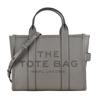 【MARC JACOBS 馬克賈伯】The Leather TOTE 皮革兩用托特包(小/灰)