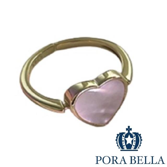 【Porabella】925純銀韓版愛心合成母貝戒指 小眾設計款甜美風格ins風 情人節 送女友 RINGS