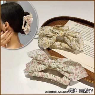 【Akiko Sakai】小清新風格碎花布藝蝴蝶結造型髮抓夾