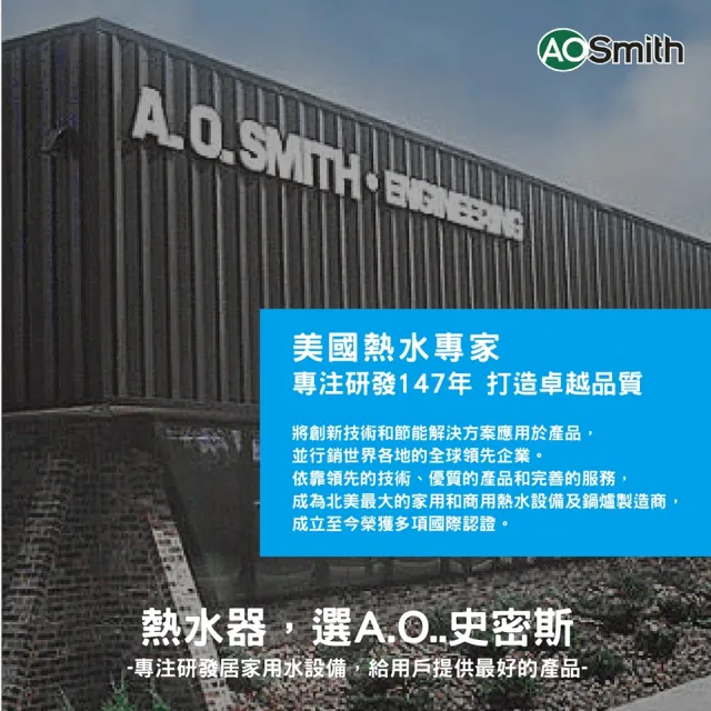 A.O.Smith】美國百年品牌40加侖電熱水器150L ECT-40 美國原裝進口(ECT-40) - momo購物網- 好評推薦-2023年10月